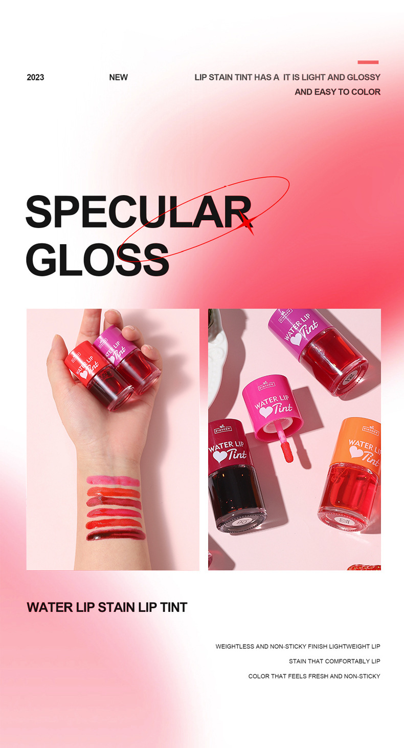 33g Weight Lip Glaze Type Of Cosmetics Contains Liquid Ingredient Lip Glaze Material Lipstick, letter, Colorful Pattern Elegant Letter  Lip Glaze Matte Long Lasting 1