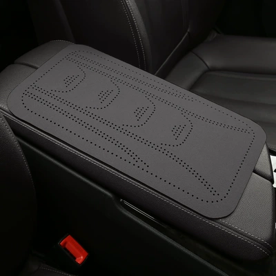 Armrest box pad: leather, double-sided armrest protector with