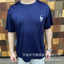订 制全涤法国队球衣球服活动印字广告衫 大量便宜直筒圆领广告衫