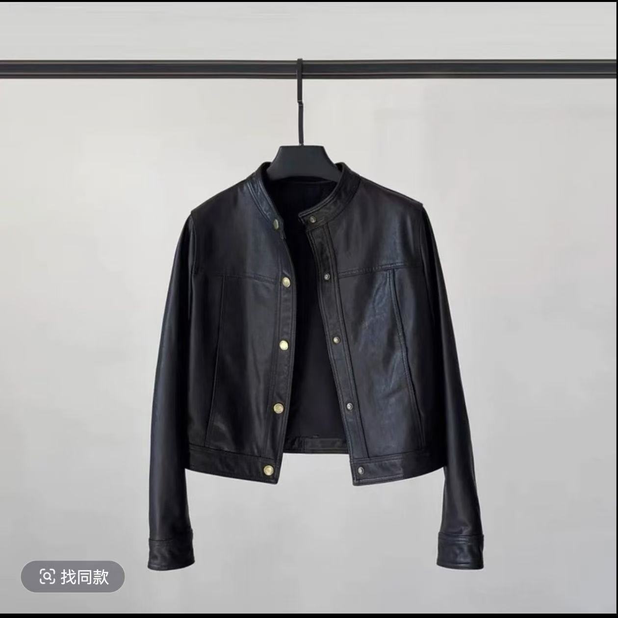 Haining 2025 Spring and Autumn Leather Jacket Women's Short Fashion New Stand Collar Motorcycle Leather Jacket Jacket for Small People