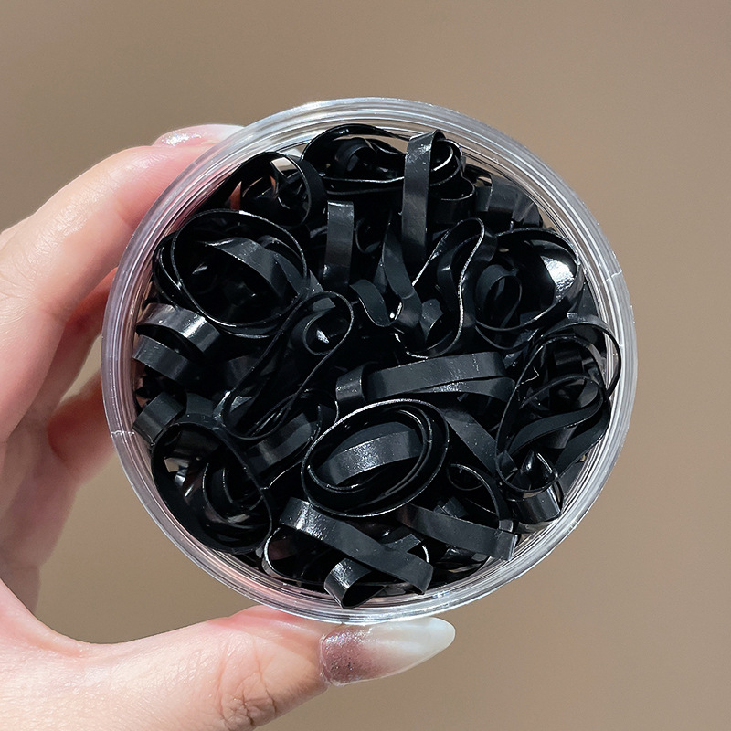 Gruesa engrosada cuerda de pelo desechable para mujeres adultos con fuerte tirón constantemente alta elasticidad anillo de pelo durable anillo de goma negro accesorios para el pelo anillo de goma