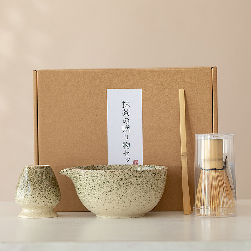 Matcha Tea Set 2 / 4 Piece Set Horno esmalte de soporte caja de regalo para proporcionar certificación europea de alimentos FCM