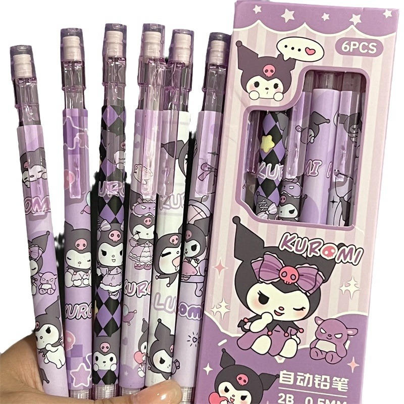 Lápices automáticos lindos Capibara Kulomi Melaty de alto valor para estudiantes Lápices Lubi 0.5 caja