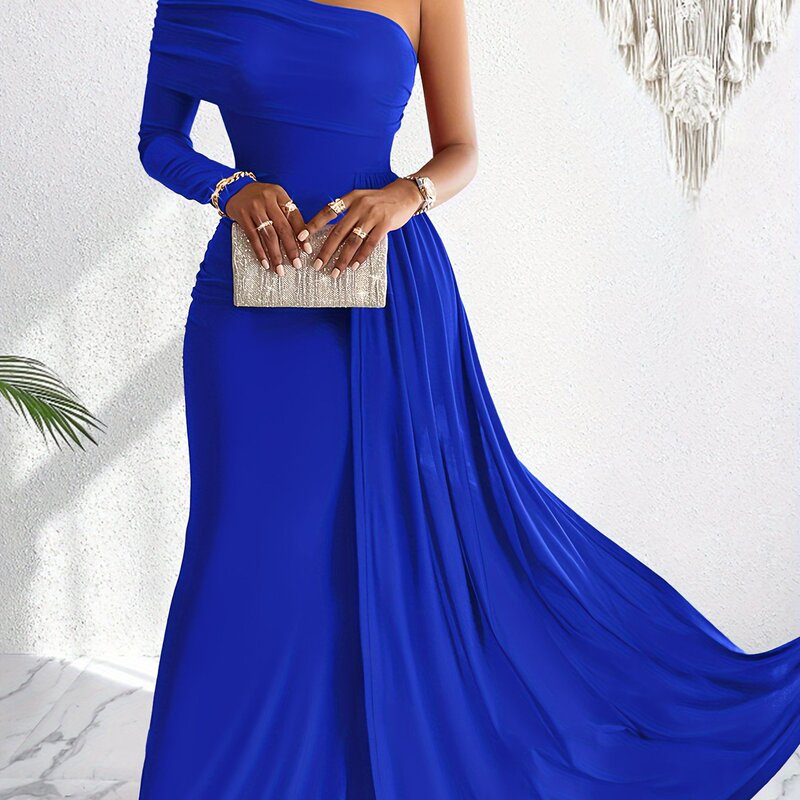 Flowy One Shoulder Asymmetrical Dress One Shoulder单肩连衣裙|undefined