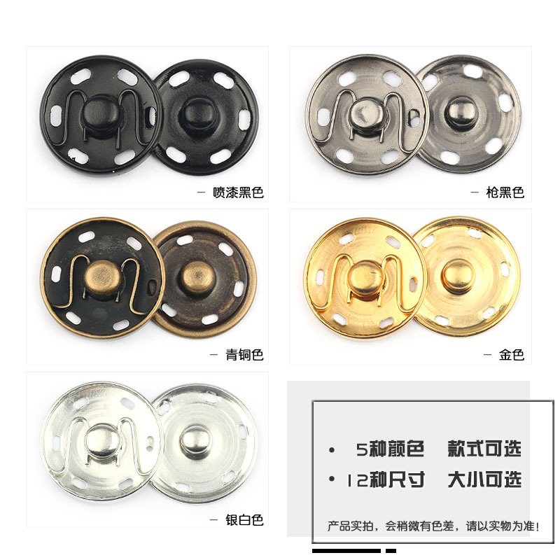 Fabricante venta al por mayor metal hebilla oculta cobre botón a presión/botón metal hebilla invisible abrigo trench abrigo suéter botón en stock