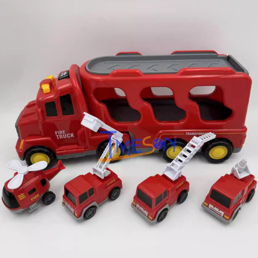 Comercio exterior transfronterizo Amazon camión de almacenamiento de doble capa iluminación musical vehículo de ingeniería coche de inercia niño juguete para niños