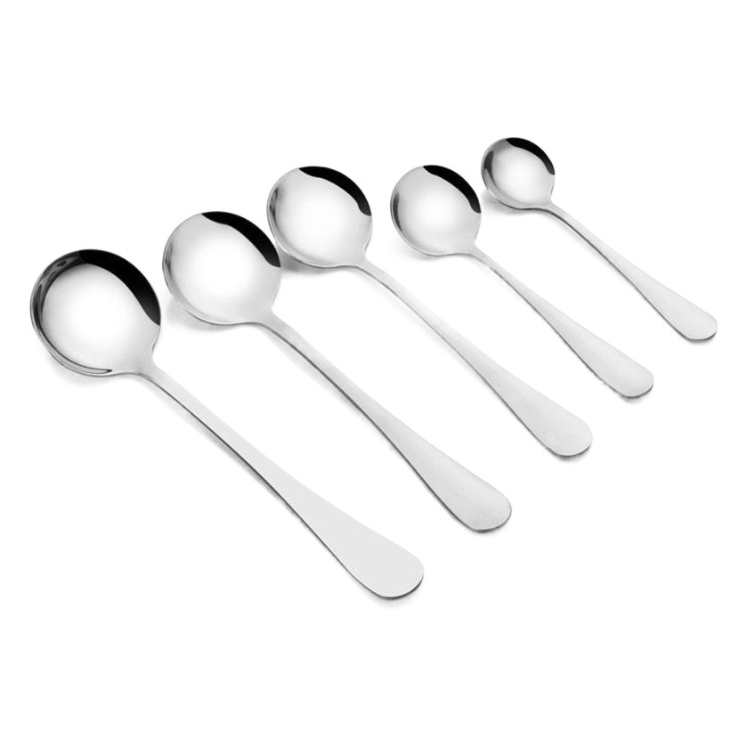 Factory wholesale 1010 series stainless steel western tableware pointed spoon coffee stirring soup spoon hotel restaurant knife fork spoon