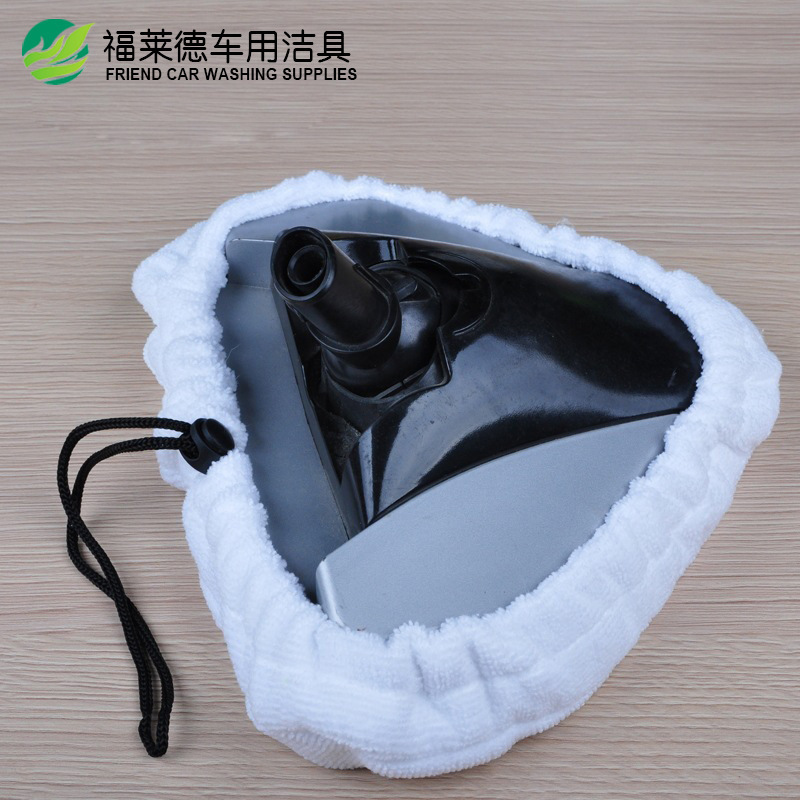 H2O圆三角白色尘套超细纤维蒸汽拖把布三角蒸汽拖把布 地拖替换布