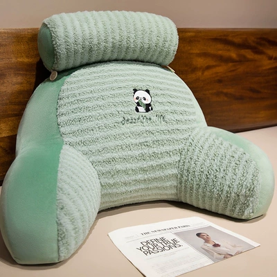support, elderly bed backrest cushions, Multi-function pad - medium-size-6545cm-recommended-for-office-lumbar-support-moon-velvet-green-panda-model-with-removable-and-washable-inner-liner