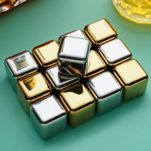 Metal ice tartar, bar whiskey chilled wine, quick-frozen ice balls, ice cubes, promotional 304 stainless steel ice cubes