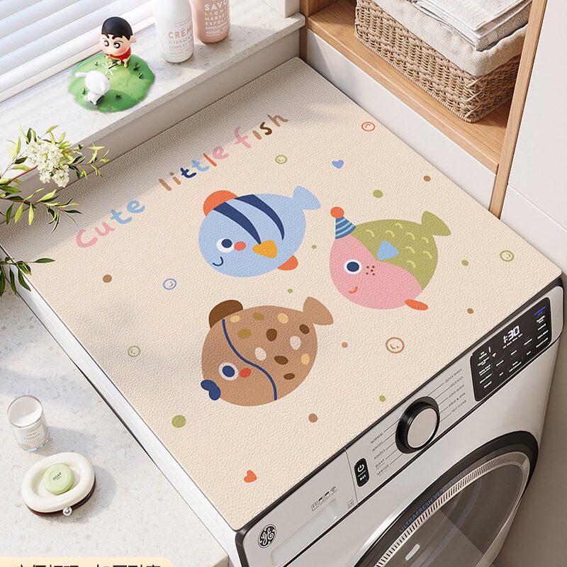 Drum Washing Machine Diatom Mud Countertop Protective Pad 2025 New Household Waterproof Sunscreen Refrigerator Dust Cover Cover Cloth