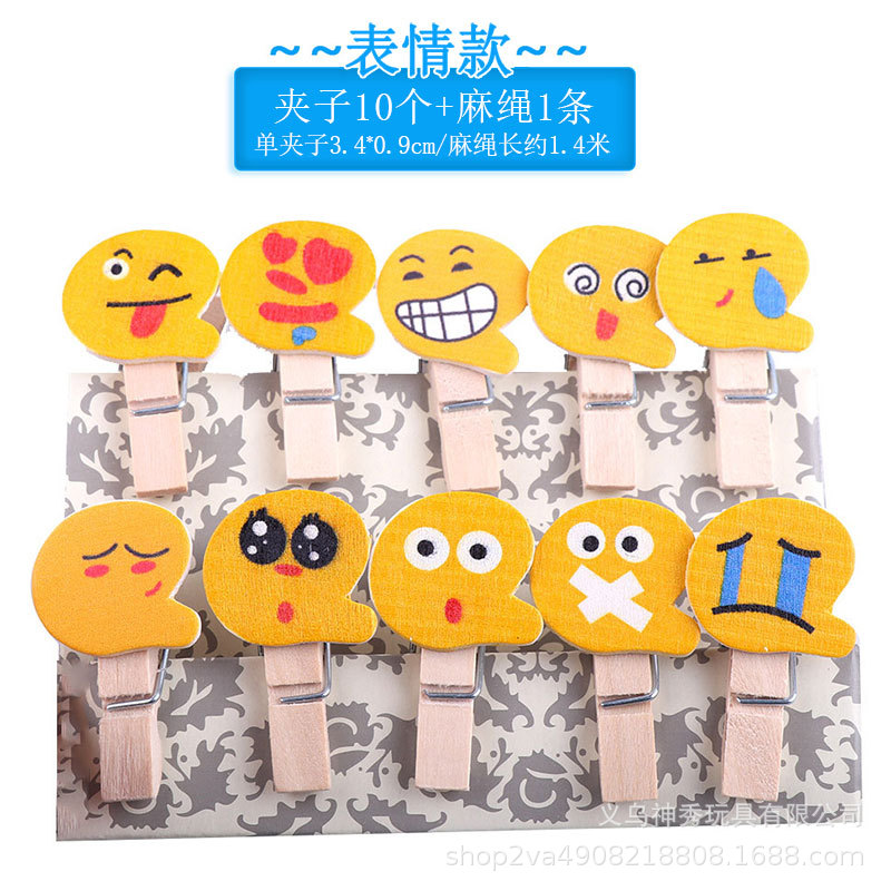 1 foto clip de madera cuerda de cáñamo foto decoración de la pared clip de foto clip de registro jardín de infantes color amor pequeño clip de madera