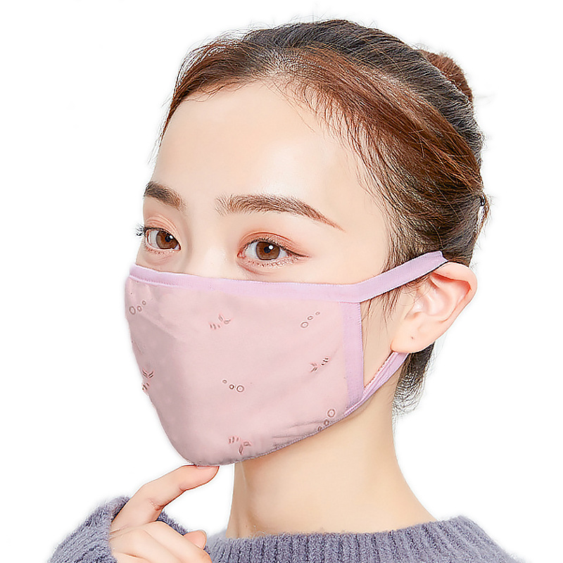 Spring and summer lady Thin section Borneol Mask fashion printing Sunscreen ventilation Mask outdoors adult Riding Mask wholesale