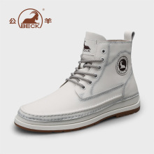公羊男鞋高帮2025年新款秋冬季真皮轻便男士短靴防滑耐磨男马丁靴