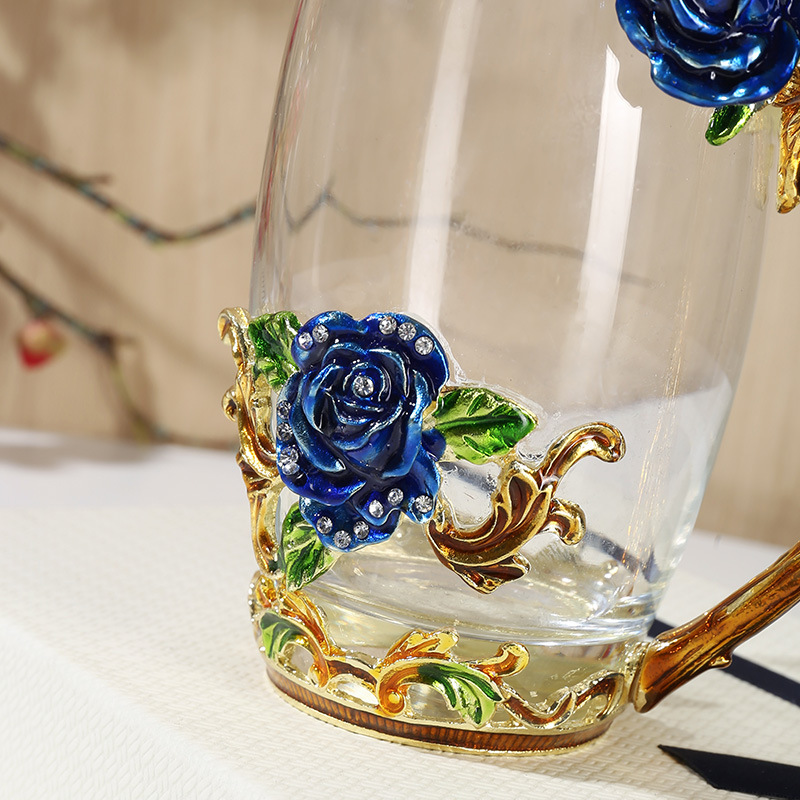 Hitzebeständige Glastasse Mit Floralem Emaille-design_voghion.com