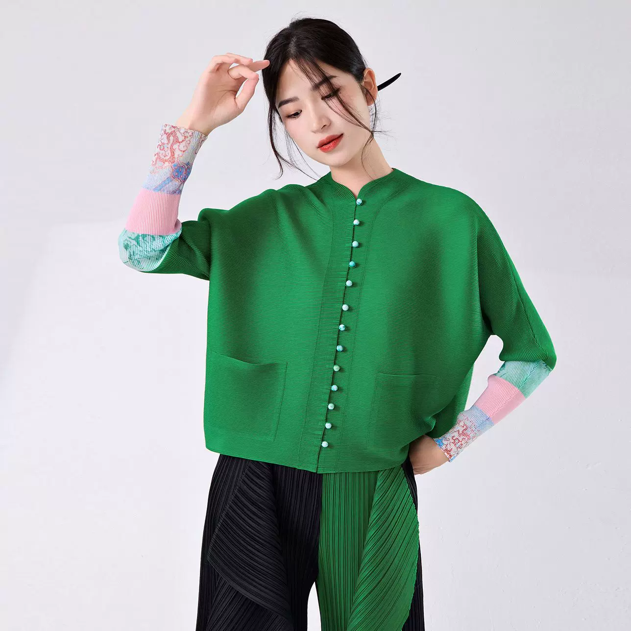 国风新中式上衣女大码秋季长袖衬衣高级感小众宽松衬衫外套女式