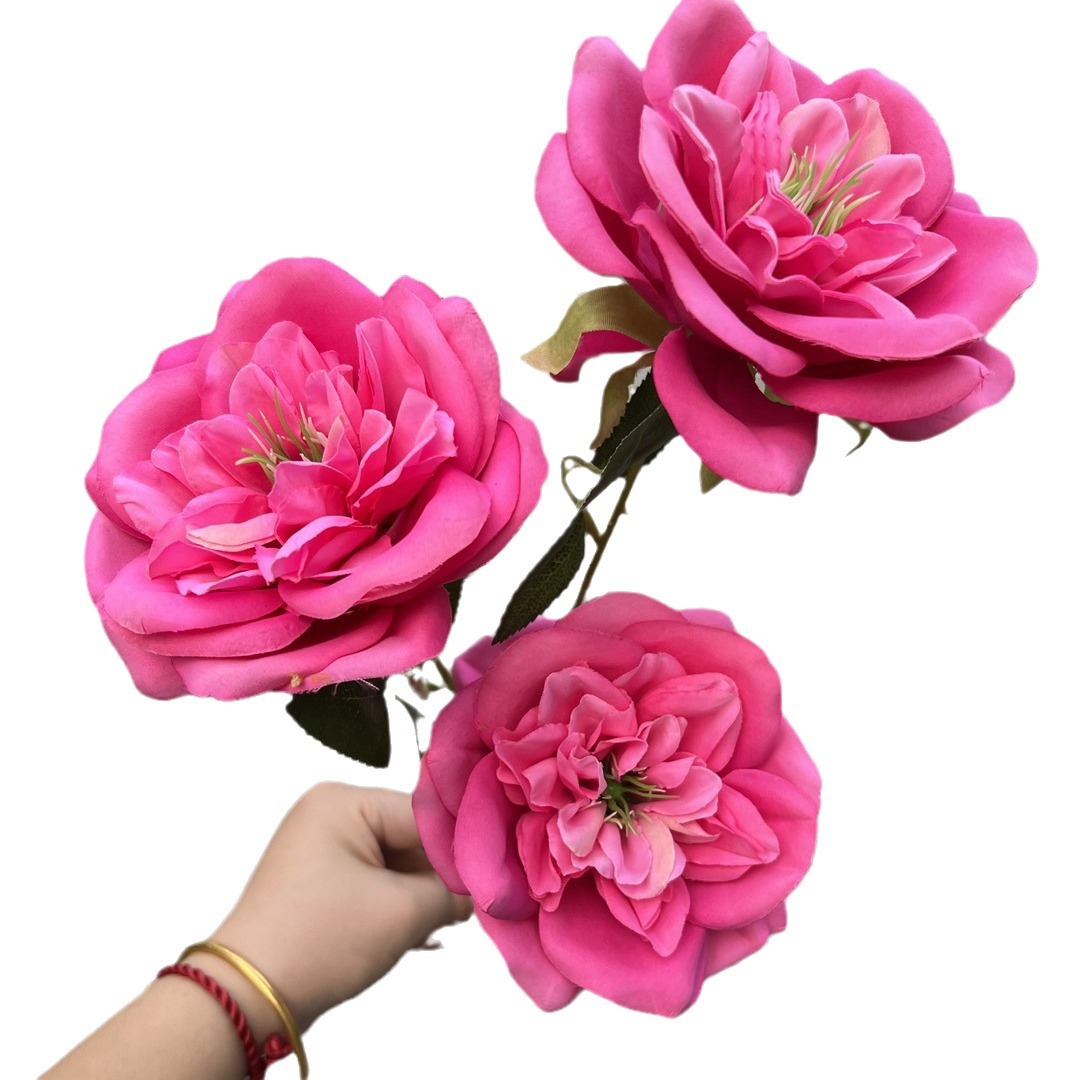 Nueva Rosa Roja Flor de La Boda al por mayor Kenia rosa roja Rosa Salón de Boda Hotel carretera plomo tiro flor falsa