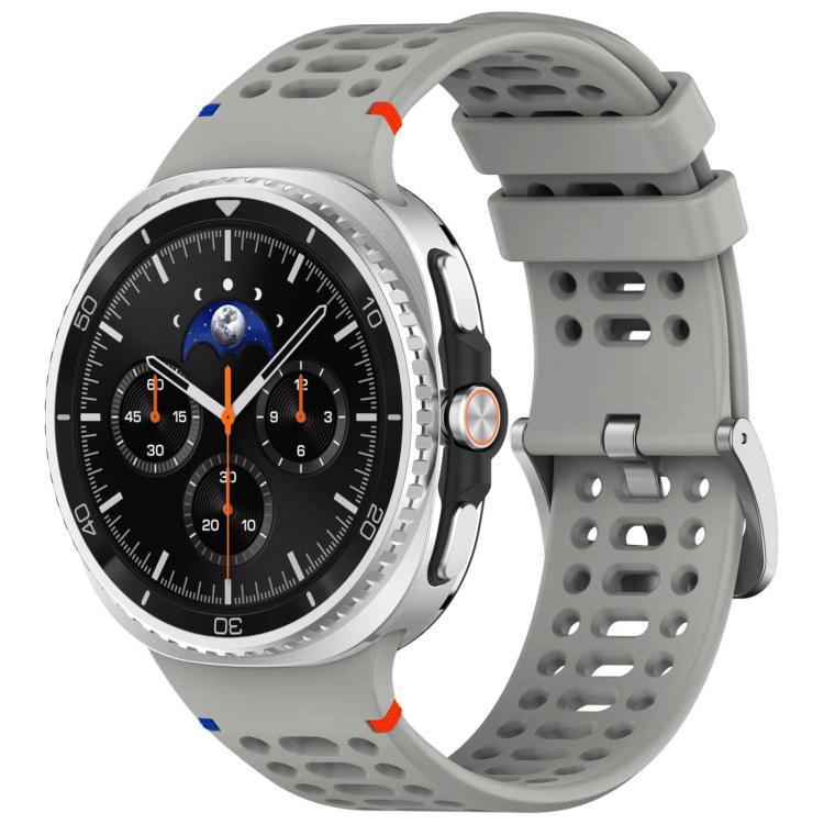Para Samsung Galaxy Watch8 / Watch8Classic aleación de botón de plata agujero respirado agujero correa de silicona