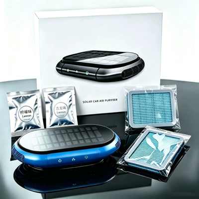 Air Purifier with Solar Power, Hava təmizləyiciləri - blue-standard-configuration-2-aromatherapy-sticks-2-spare-filters