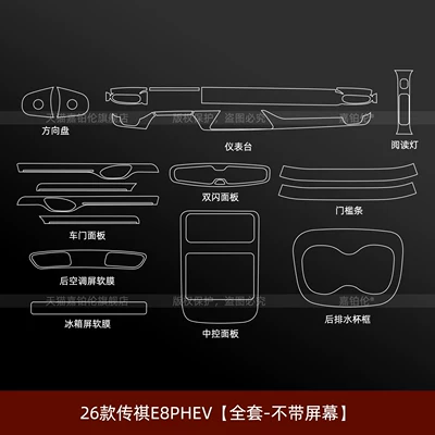 Car interior film, Suitable for 26 models of - 26-models-of-trumpchi-e8phev-full-set-without-screen