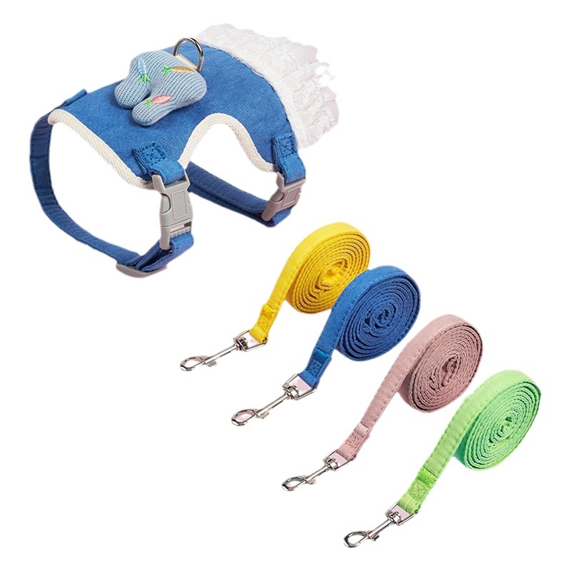 Nuevo gato chaleco oso de peluche pequeño perro correa del pecho caminando conejito cuerda cadena suministros para mascotas