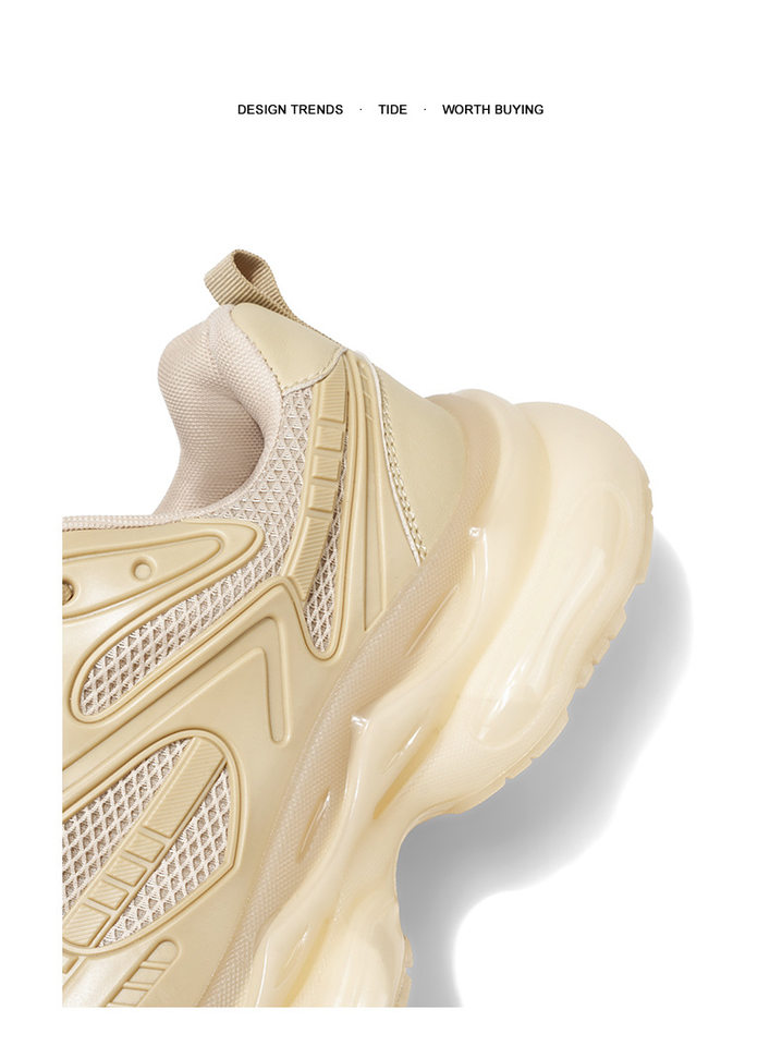 Giày thể thao nam cổ thấp đế bằng, giày chạy bộ giảm chấn đệm khí, giày sneaker dad tăng chiều cao — VZS8099 màu kaki, VZS8099 màu đen chi tiết 6