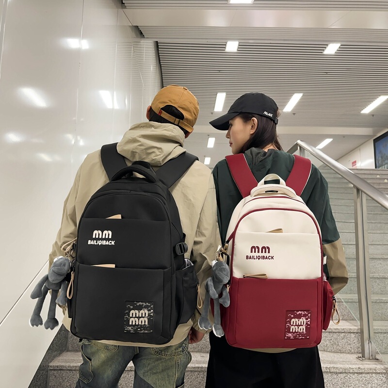 High-Quality Schoolbag Female American Retro Trendy Ins Middle School Student Backpack Large Capacity Couple Computer Backpack