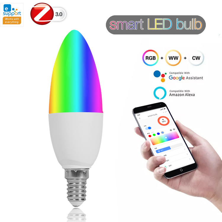 Lámpara elegante colorida de la vela de Yi Weilian Zigbee RGB y lámpara elegante del bulbo y lámpara elegante Alexa/Goog de la taza