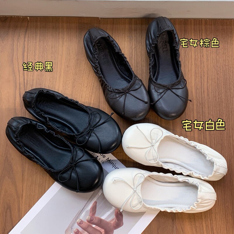 French-Style Bowknot Shallow-Mouthed Single Shoes for Women, 2026 Summer New Versatile Soft-Soled Granny Shoes, Ballet Shoes, Rocking Shoes French-Style Bowknot Shallow-Mouthed Single Shoes for Women, 2026 Summer New Versatile Soft-Soled Granny Shoes, Ballet Shoes, Rocking Shoes