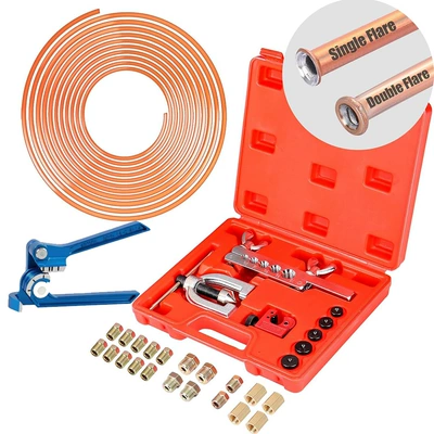 3/ 16inch Brake Line Kit 25-Foot Copper-Coated Brake Line Lama Mouth Mushroom Head Expansion Tube Expander (Tubing) - ct-2032d-blue-pipe-bender-set