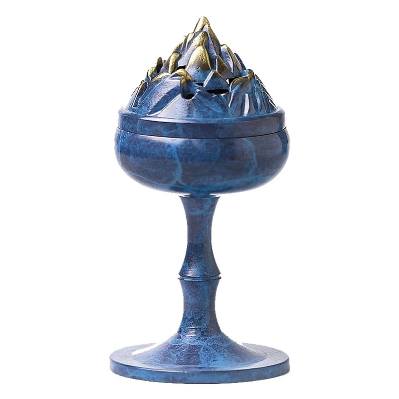Гореная синяя печь Бошан, курильница, латунная курильница, медная курильница, курильница из сандалового дерева, курильница, античная латунь, украшения в стиле дзен