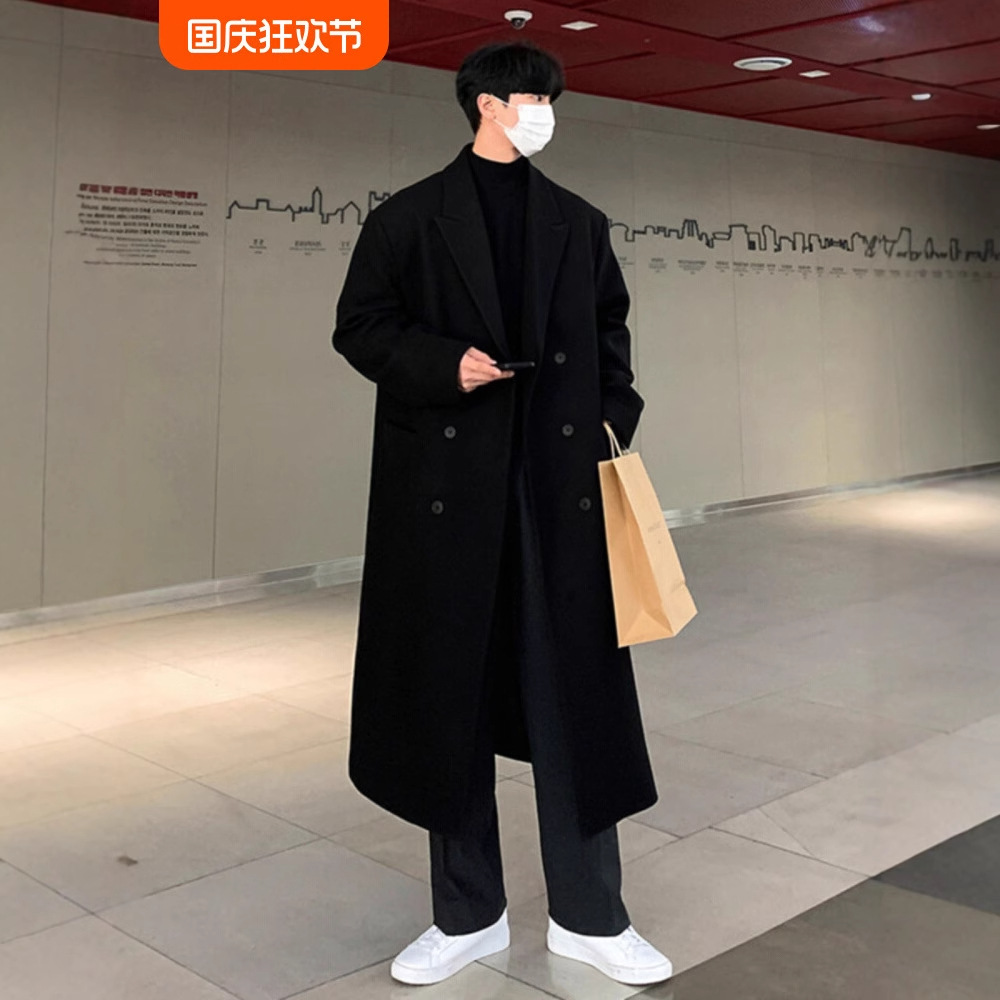 Long cashmere woolen coat for boys