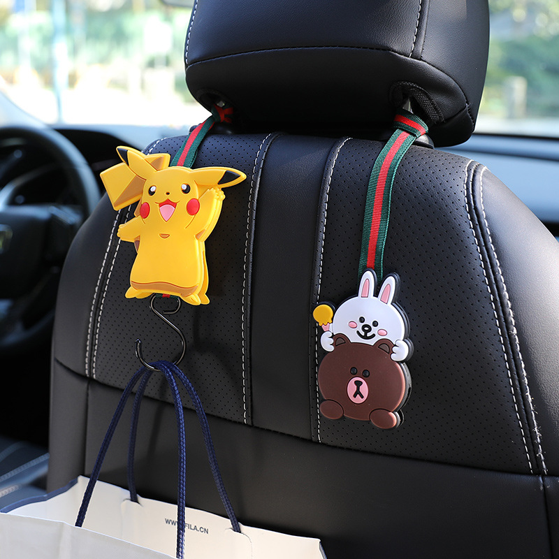 汽車挂鈎後座椅背挂鈎隱藏式多功能車內用創意卡通車載可愛小挂鈎