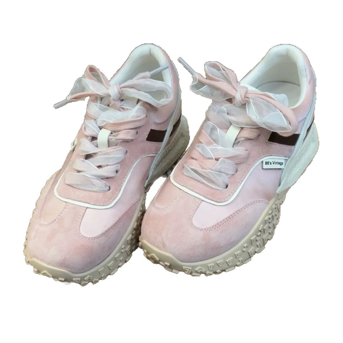 [Aumento de altura interior 7cm] Gump zapatos para mujeres 2025 nuevos zapatos casuales pequeños con suela gruesa de cinta de color de zapatos de entrenamiento de la ley