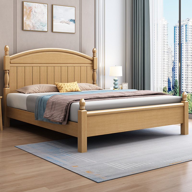 中式實木床現代簡約1.8米雙人床主臥1.5米小戶型單人大床廠家直銷