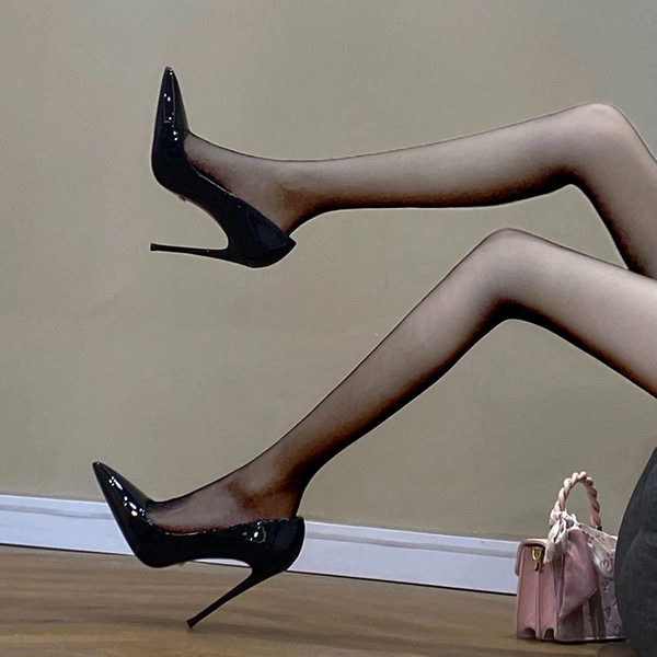 Black high heels nude