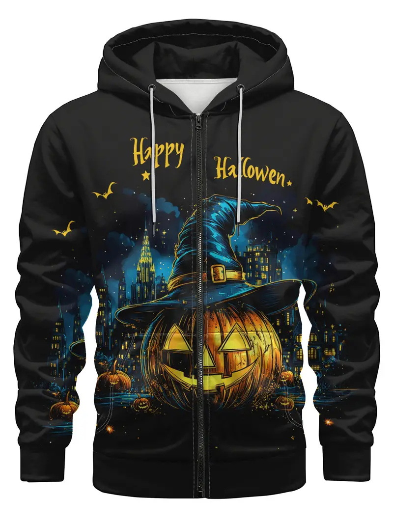 Fábrica al por mayor impresión digital 3D nuevo suéter con capucha chaqueta de suéter de pareja europea y americana serie de calavera MF08