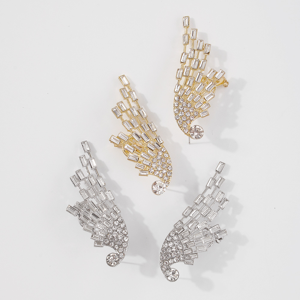 Boucles D&#39;oreilles Rétro Pleines De Diamants Boucles D&#39;oreilles Angel Wings En Gros Nihaojewelry display picture 10