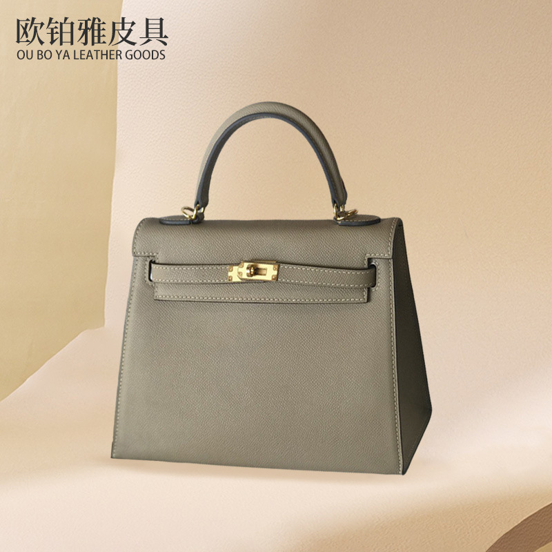 Cross-Border New Fashion High-End Handbag for Women, Textured Platinum Kelly Bag, Versatile and Stylish Shoulder/Crossbody Bag