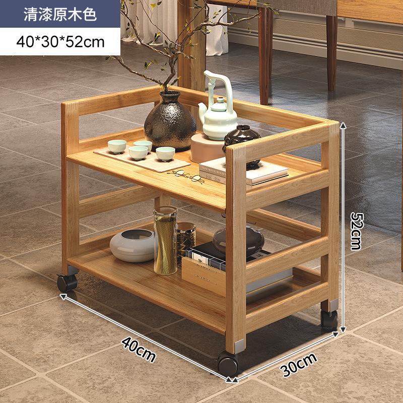 Estante para juegos de té de madera maciza, carrito pequeño, estante de almacenamiento para tazas de té, mesa de té móvil, gabinete de té para el hogar, mesa de té