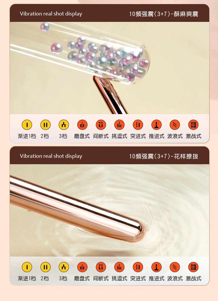 Galaku Flirting Pen Wand-Style G-Spot Stimulator in Silver-Gold with Strong Vibration — detail image 17