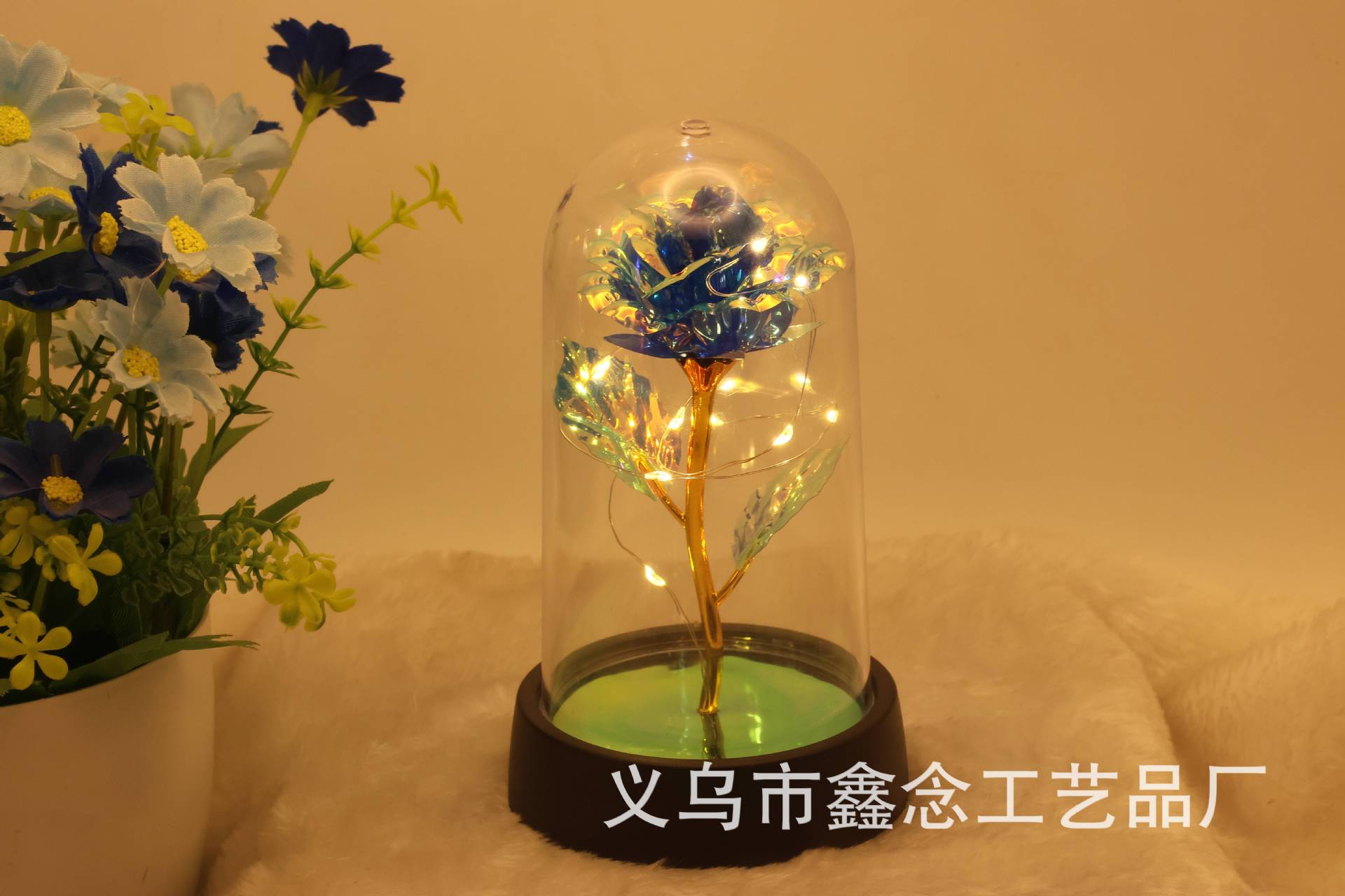 Rosa eterna decorativa con lámina de oro, regalo romántico para San Valentín, cumpleaños o escritorio