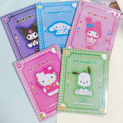 Sanrio Post-it Notes Kuromi Combination Notes Book-style Large-format Notes N-Time Notes Notepad
