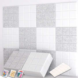 跨境供货12片装九宫格聚酯纤维吸隔音毛毡声学面板布告展示栏装饰