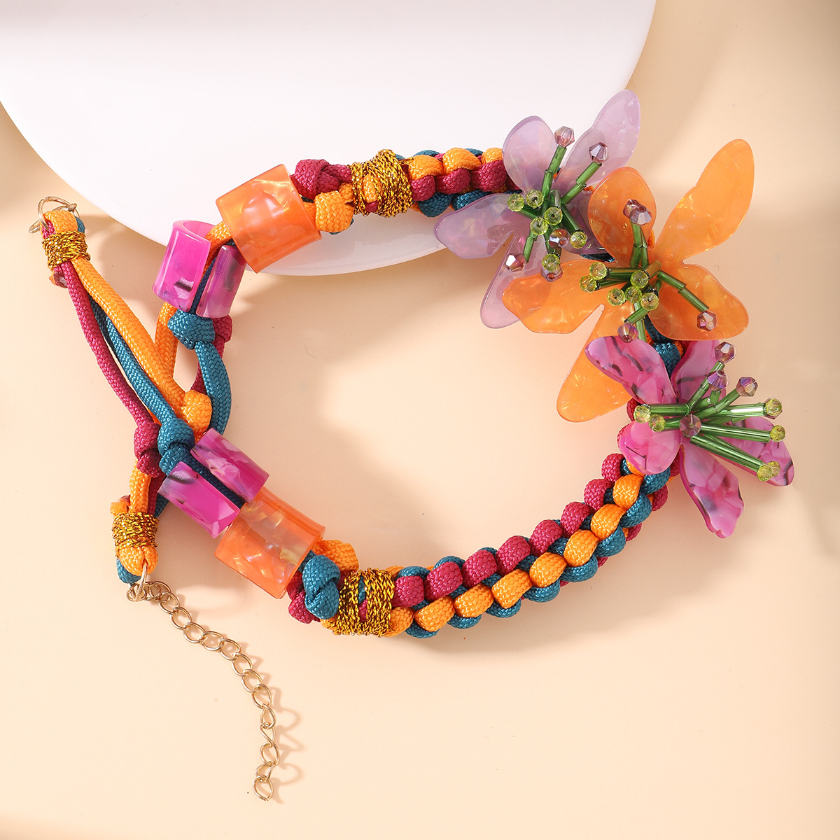 Resin Material Flower Pattern Sweet Flower Resin Choker Wholesale