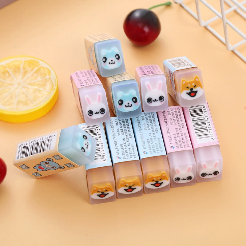 Cute Eraser (Meng) Pet Sandwich Rubber, Animal Faces, Creative Cuttable Design