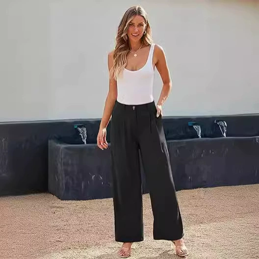 2024 Amazon Европейская и Американская внешняя торговля трансграничные женские костюмы брюки брюки брюки с высокой талией широкие брюки повседневные свободные брюки