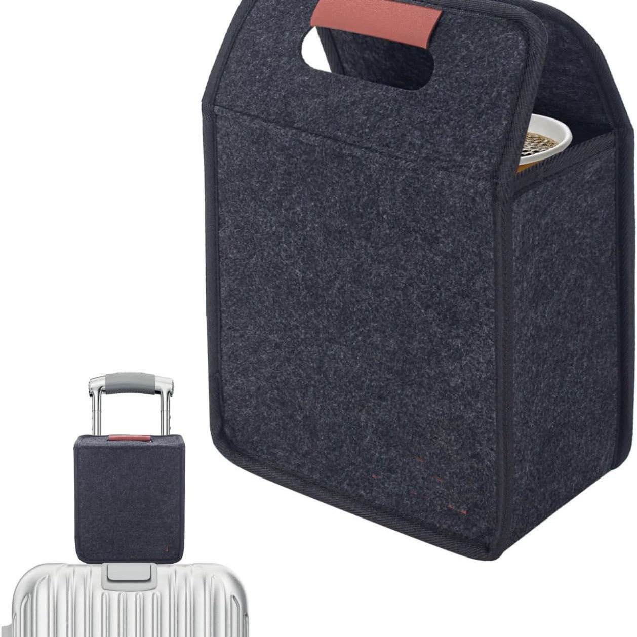 Handheld foldable suspenders for traveling, multi-use coffee thermos