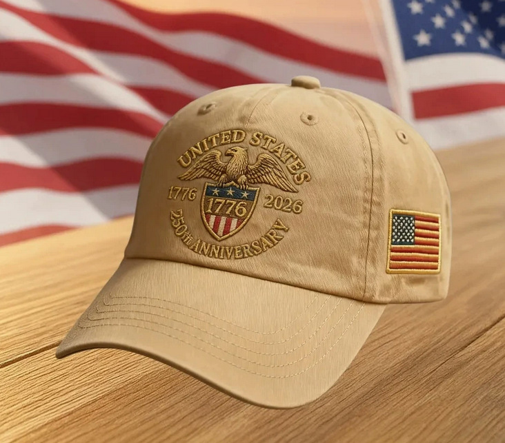 Nuevo sombrero de impresión transfronteriza para hombres hace viejos sombreros de béisbol retro Europeos y estadounidenses 250 años conmemorativo sombrero de lengua de lazo