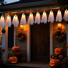 发光万圣节吊鬼幽灵冰条led灯串恐怖氛围房间屋檐装饰布置挂饰